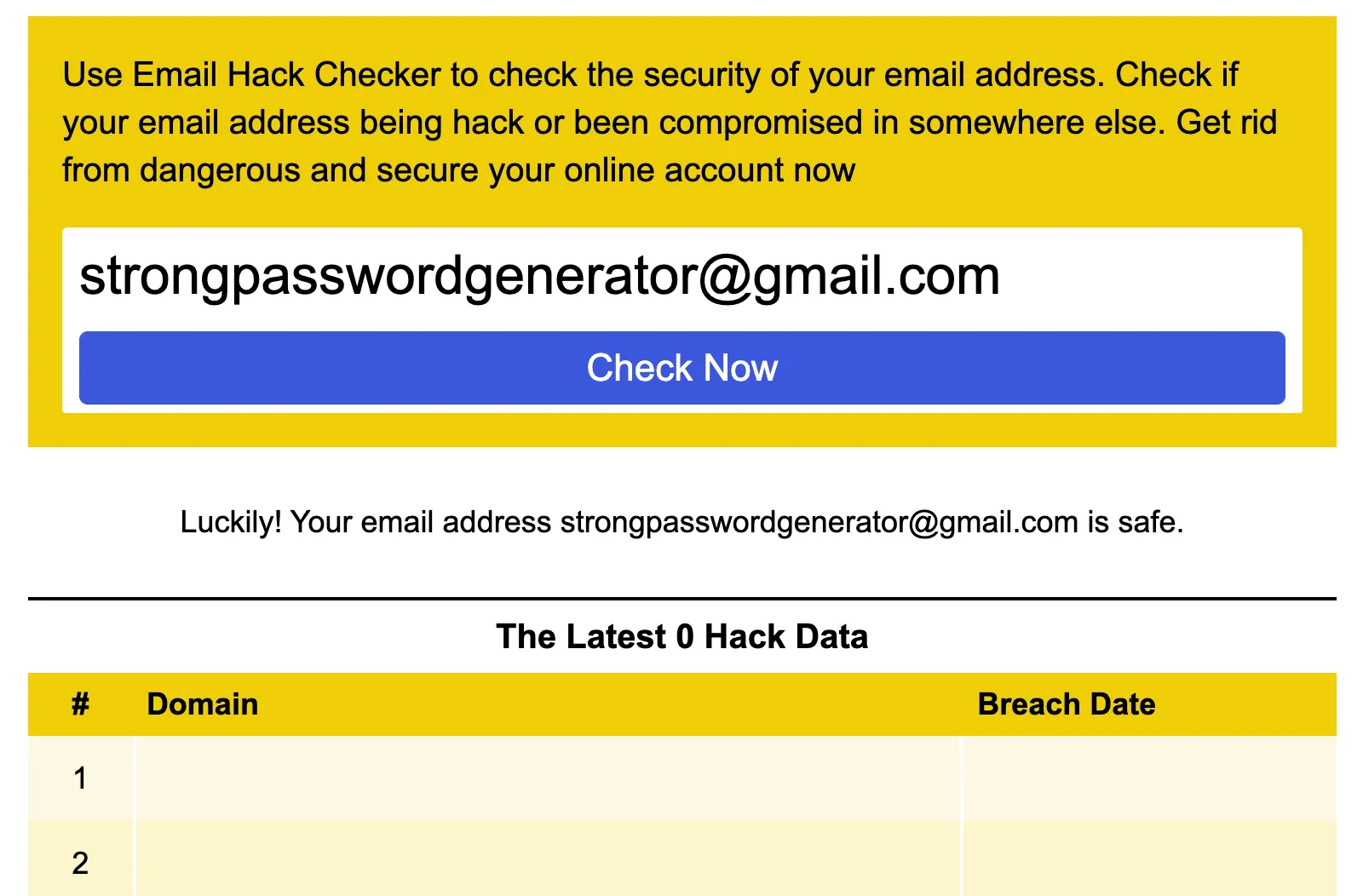 Email Hack Checker