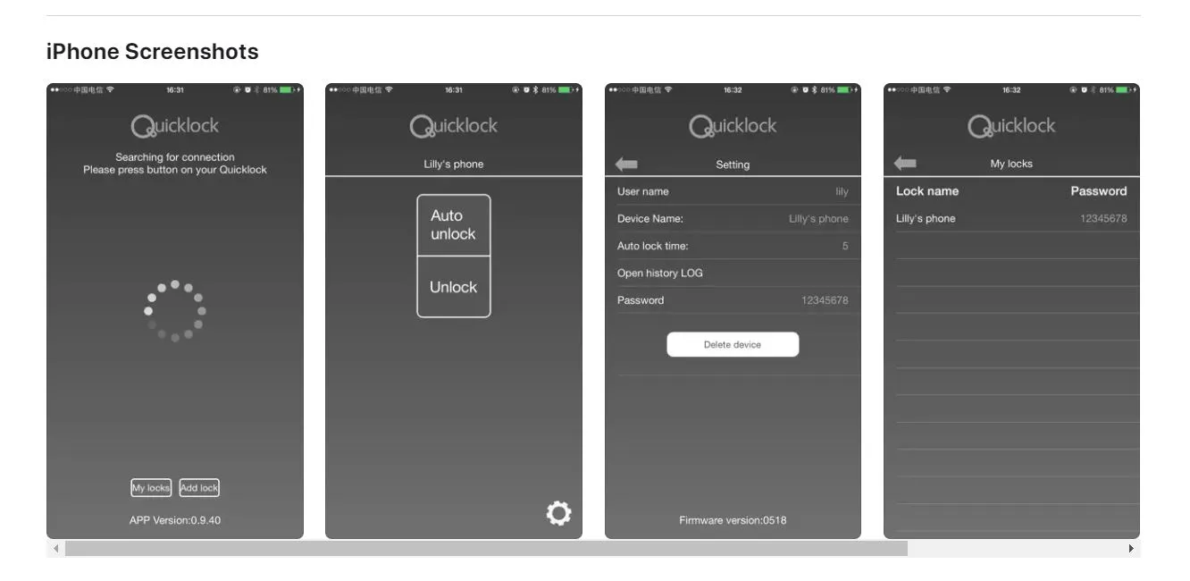 Quicklock app
